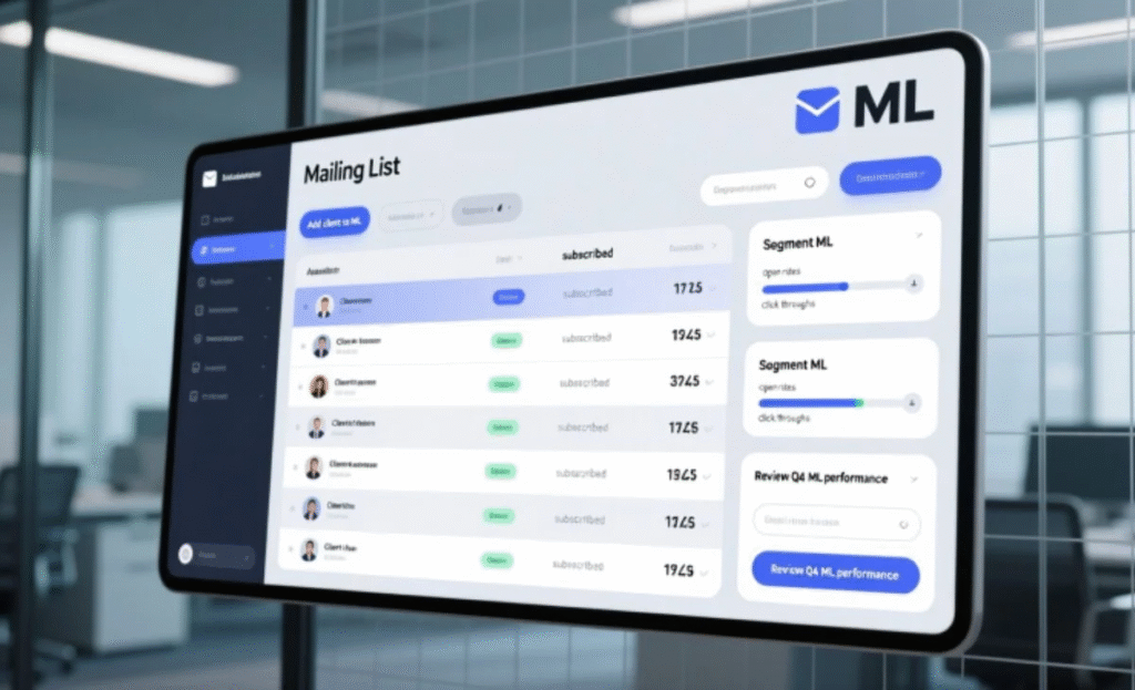  ML as a Mailing List in Business Emails