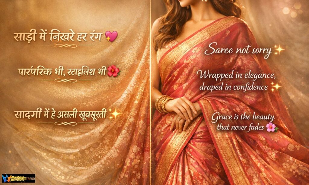Best Saree Captions For Instagram In Hindi & English