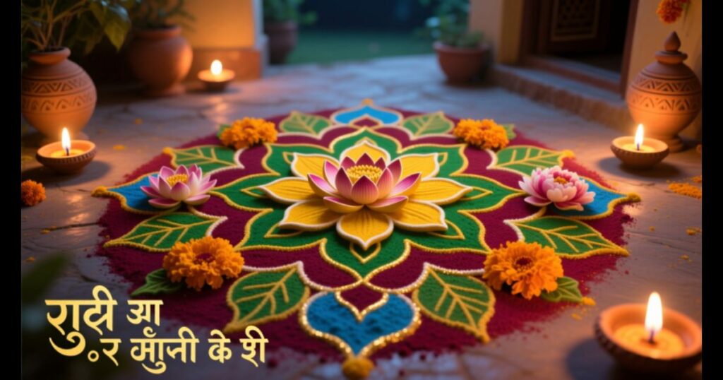 Diwali Rangoli Captions for Floral Designs