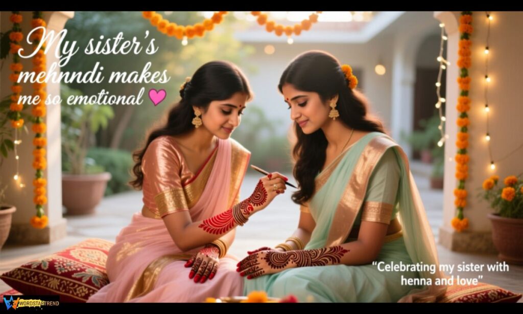 Heartfelt Mehndi Captions for Bride's Sisters