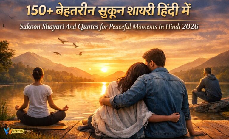 150+ बेहतरीन सुकून शायरी हिंदी में | Sukoon Shayari And Quotes for Peaceful Moments In Hindi 2026